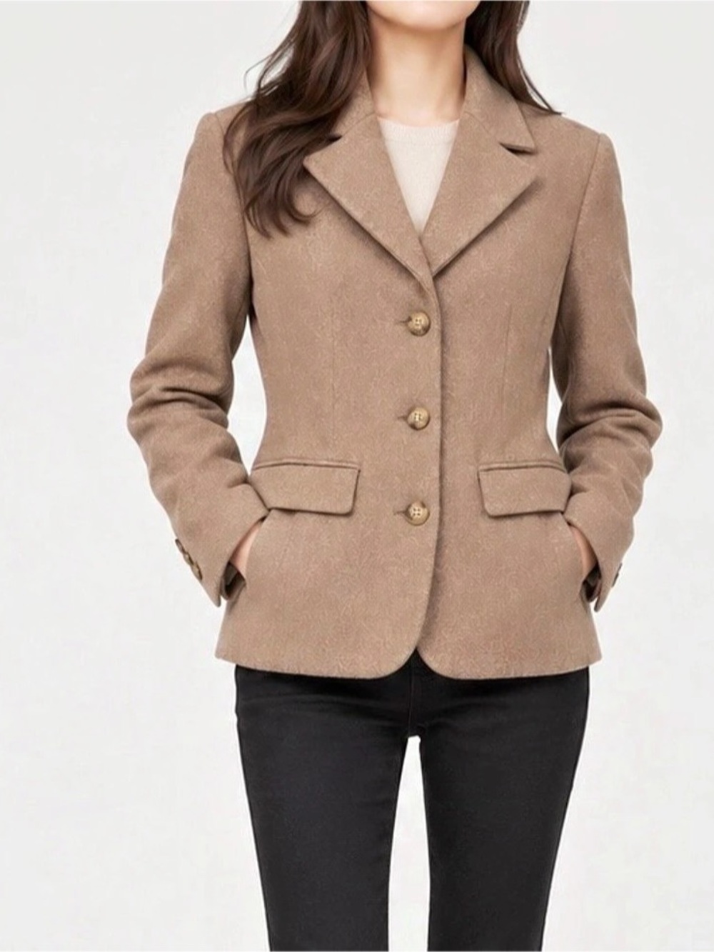 Herringbone Blazer in Brown NWT